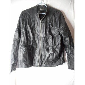 JouJou Faux Leather Womens 2x Black lined Jacket